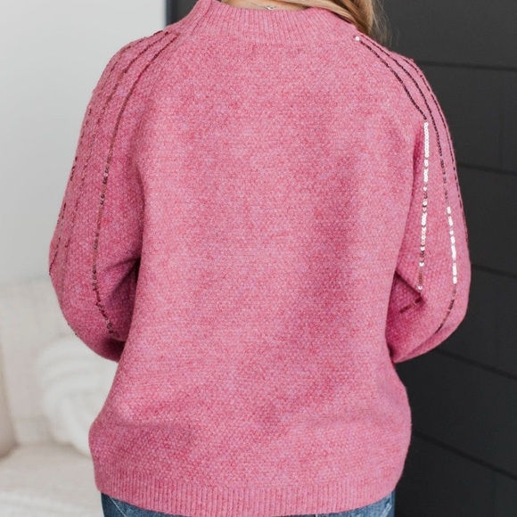 Avara Pink Sequin Knit Sweater Various‎ Sizes NWOT - Picture 2 of 6